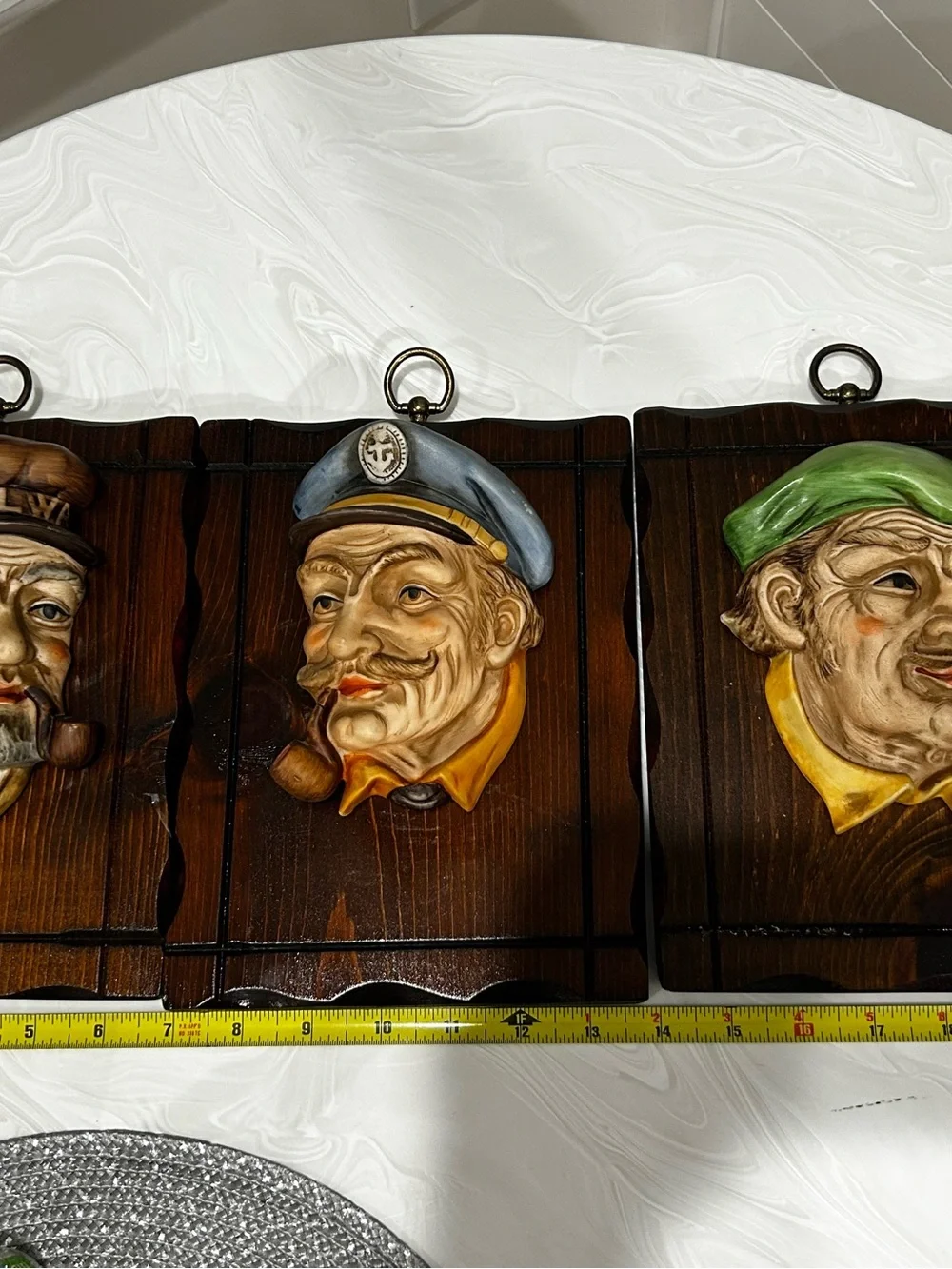 1960s Japan Lefton Kitsch Wall Plaque Sailor Roadman Oldman originals w:sticker